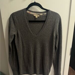 Burberry Gray V-Neck Sweater